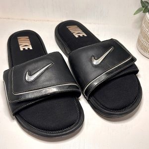 Nike Comfort Slide 2 Men's Size 13 Memory Foam Sandals 415205-002 Black Silver